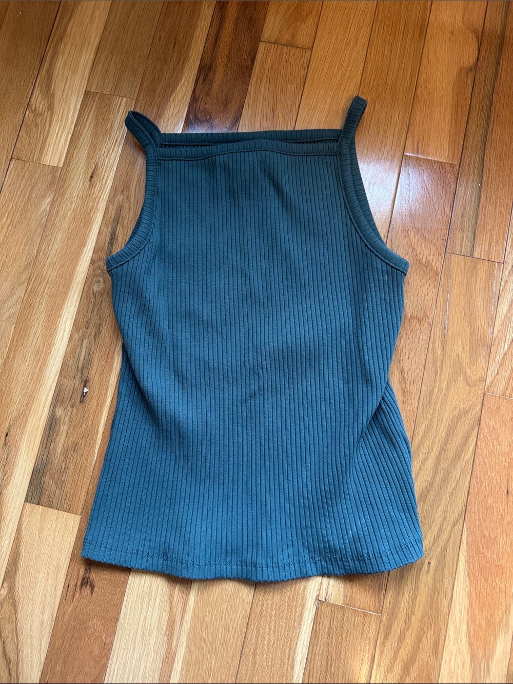 Old Navy Ribbed Square-Neck Tank Top - Teal Green